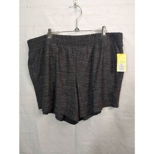 All In Motion Women's Size XXL Dark Grey/Black Mid-Rise Athletic Shorts